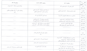 برنامه امتحانات نیمسال اول - کارشناسی ارشد و دکترا