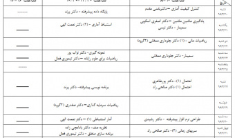 برنامه امتحانات کارشناسی ارشد (نیمسال دوم)